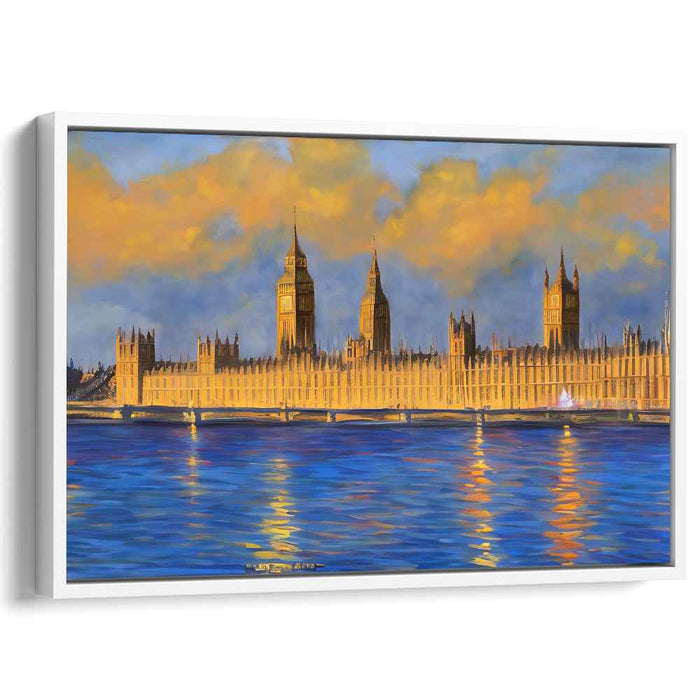 Echoes in Misty Twilight: Impressionistic Landscape of the Palace of Westminster