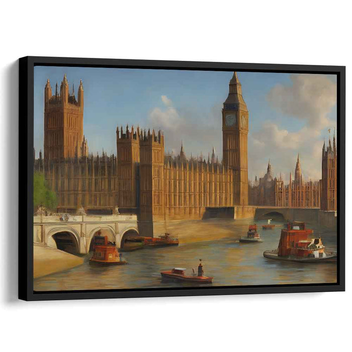 Palace Memory Lane: Realistic Canvas Art Print of London's Historic Parliament