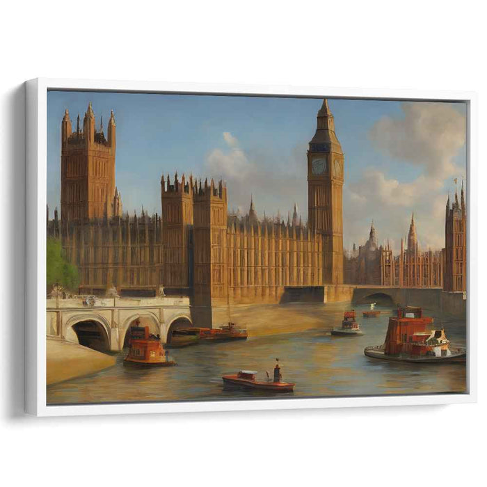Palace Memory Lane: Realistic Canvas Art Print of London's Historic Parliament