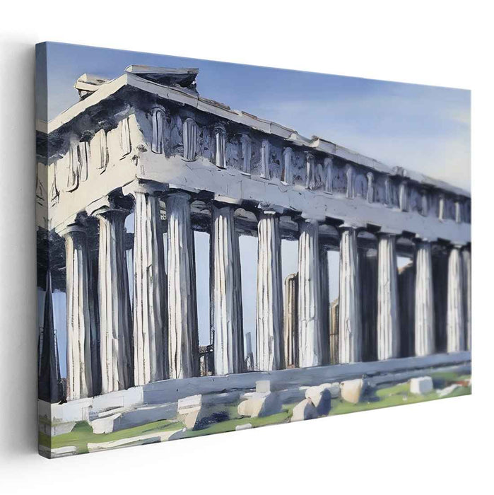 Parthenon Reflections: Realistic-Impressionist Parthenon Canvas Art Print