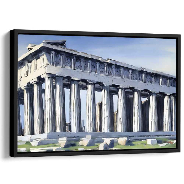 Parthenon Reflections: Realistic-Impressionist Parthenon Canvas Art Print