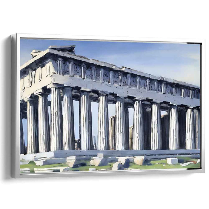 Parthenon Reflections: Realistic-Impressionist Parthenon Canvas Art Print