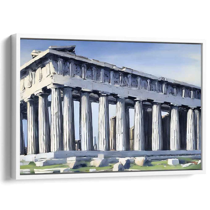 Parthenon Reflections: Realistic-Impressionist Parthenon Canvas Art Print