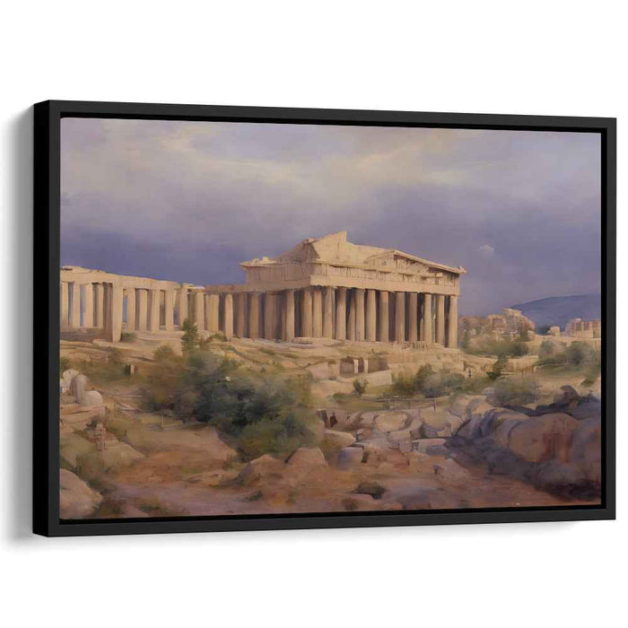 Daybreak Over Acropolis: The Parthenon at Dusk Canvas Art Print