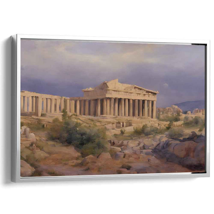 Daybreak Over Acropolis: The Parthenon at Dusk Canvas Art Print