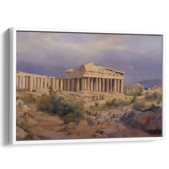 Daybreak Over Acropolis: The Parthenon at Dusk Canvas Art Print