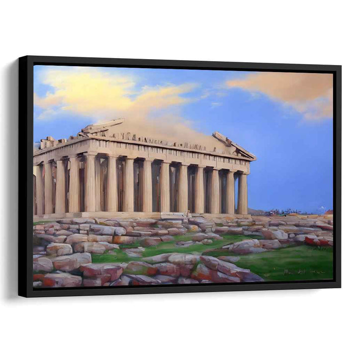 Eternal Dawn Structure: The Parthenon at Dawn Canvas Art Print