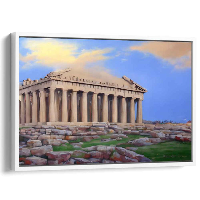 Eternal Dawn Structure: The Parthenon at Dawn Canvas Art Print