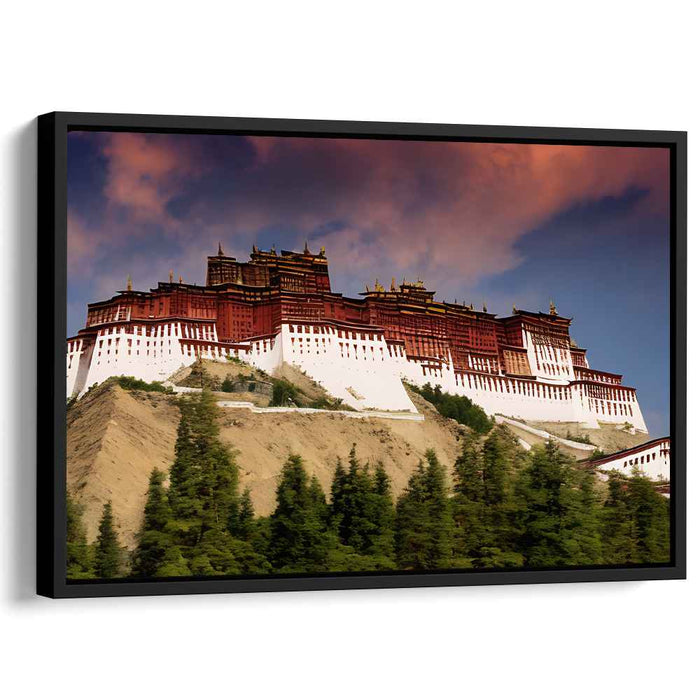 Monastery Masterpiece: A Tibetan Architectural Marvel Canvas Art Print
