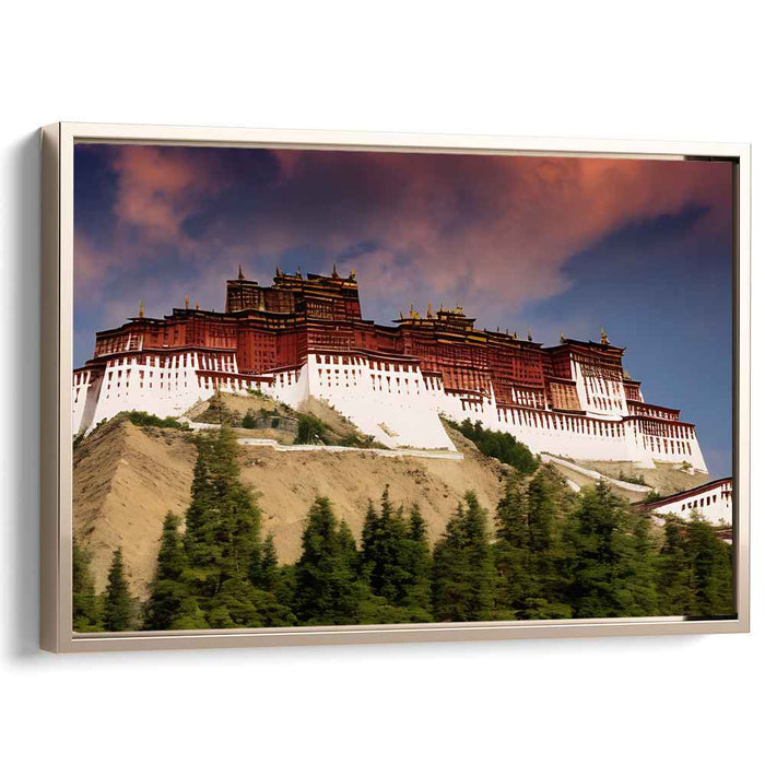 Monastery Masterpiece: A Tibetan Architectural Marvel Canvas Art Print
