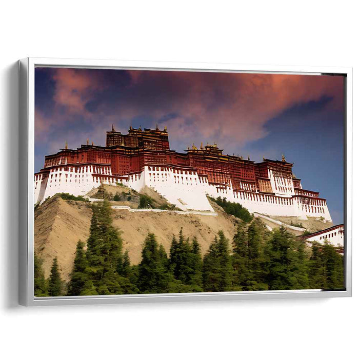 Monastery Masterpiece: A Tibetan Architectural Marvel Canvas Art Print