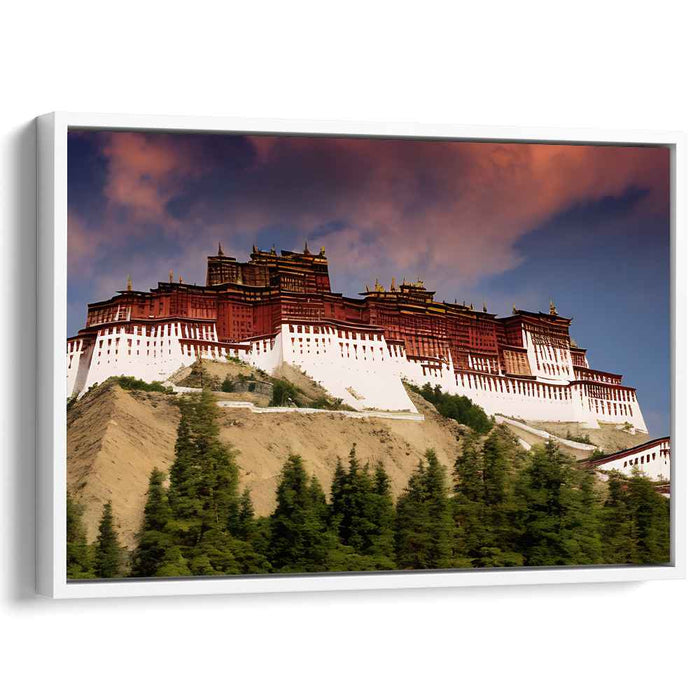 Monastery Masterpiece: A Tibetan Architectural Marvel Canvas Art Print