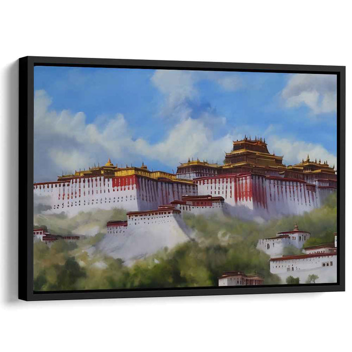 Wisdom's Abode: Majestic Potala Palace Amidst Himalayan Clouds Canvas Art