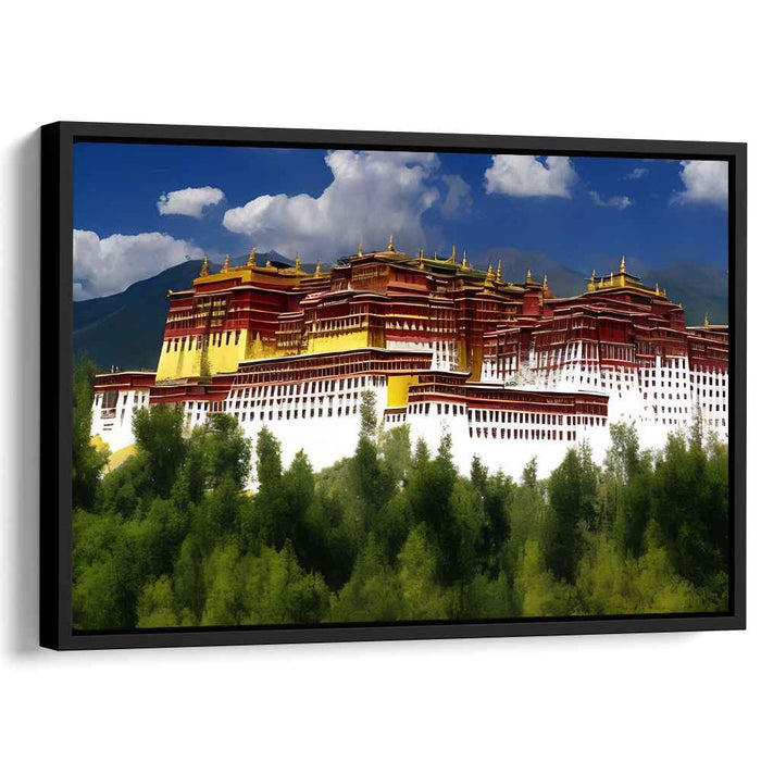 Gilded Enlightenment: Potala Palace in Sunlit Splendor Canvas Art Print