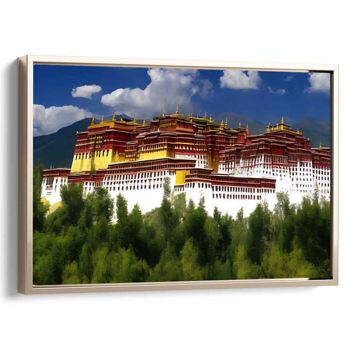 Gilded Enlightenment: Potala Palace in Sunlit Splendor Canvas Art Print
