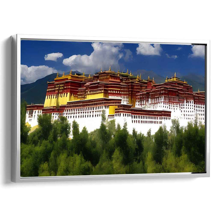 Gilded Enlightenment: Potala Palace in Sunlit Splendor Canvas Art Print
