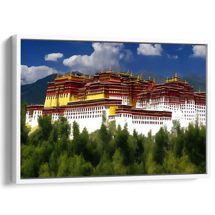 Gilded Enlightenment: Potala Palace in Sunlit Splendor Canvas Art Print