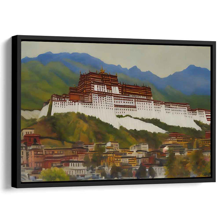 Roof of the World Vision: Tibetan Architectural Marvel Canvas Art Print