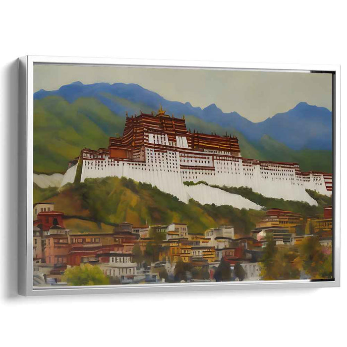 Roof of the World Vision: Tibetan Architectural Marvel Canvas Art Print