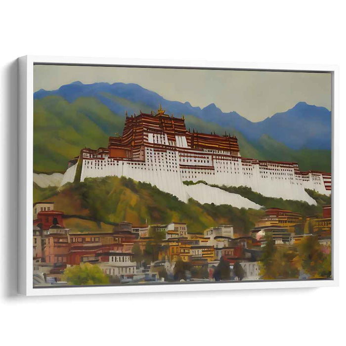Roof of the World Vision: Tibetan Architectural Marvel Canvas Art Print