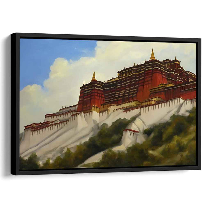 Structural Symmetry Dream: Realistic Architectural Landscape Canvas Art Print