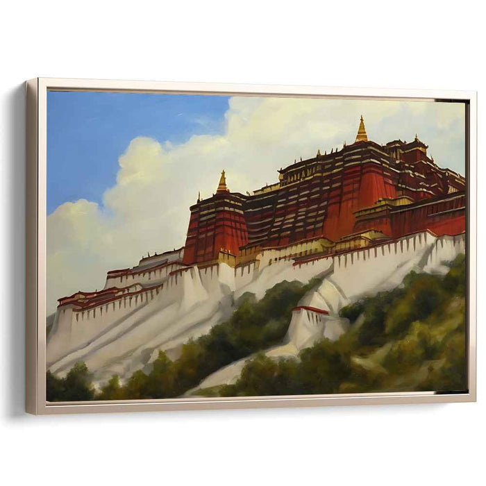 Structural Symmetry Dream: Realistic Architectural Landscape Canvas Art Print