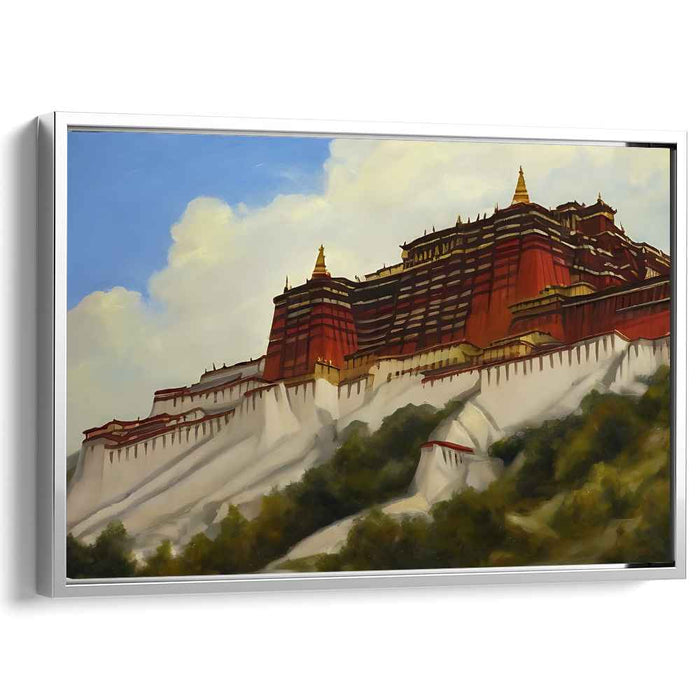Structural Symmetry Dream: Realistic Architectural Landscape Canvas Art Print