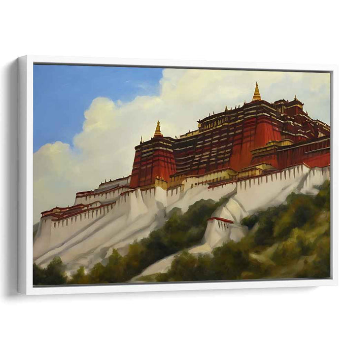 Structural Symmetry Dream: Realistic Architectural Landscape Canvas Art Print