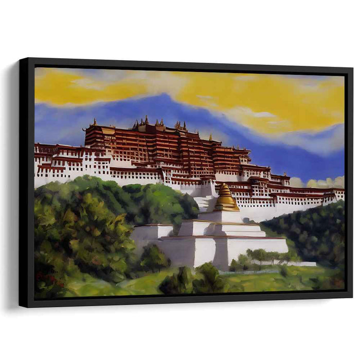 Majestic Tibetan Palace: A Serene Blend of Nature and Architecture