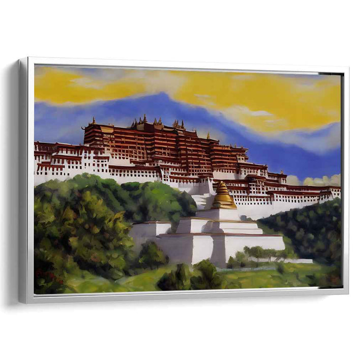 Majestic Tibetan Palace: A Serene Blend of Nature and Architecture