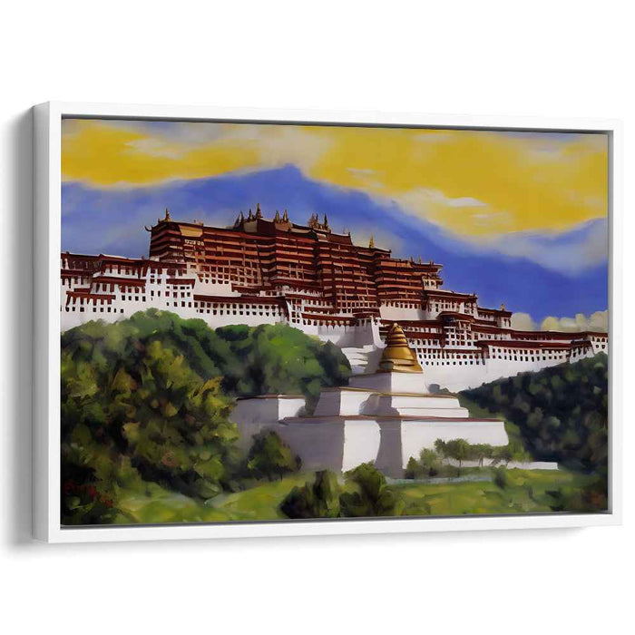 Majestic Tibetan Palace: A Serene Blend of Nature and Architecture
