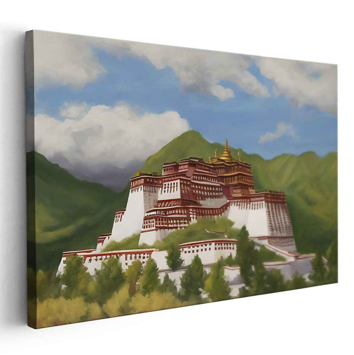 Majestic Horizon of Tibet: Potala Palace Canvas Art Print