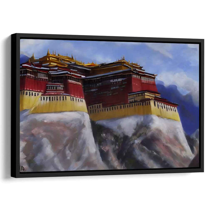 Peak's Tranquility: A Serene Mountain Retreat Canvas Art Print
