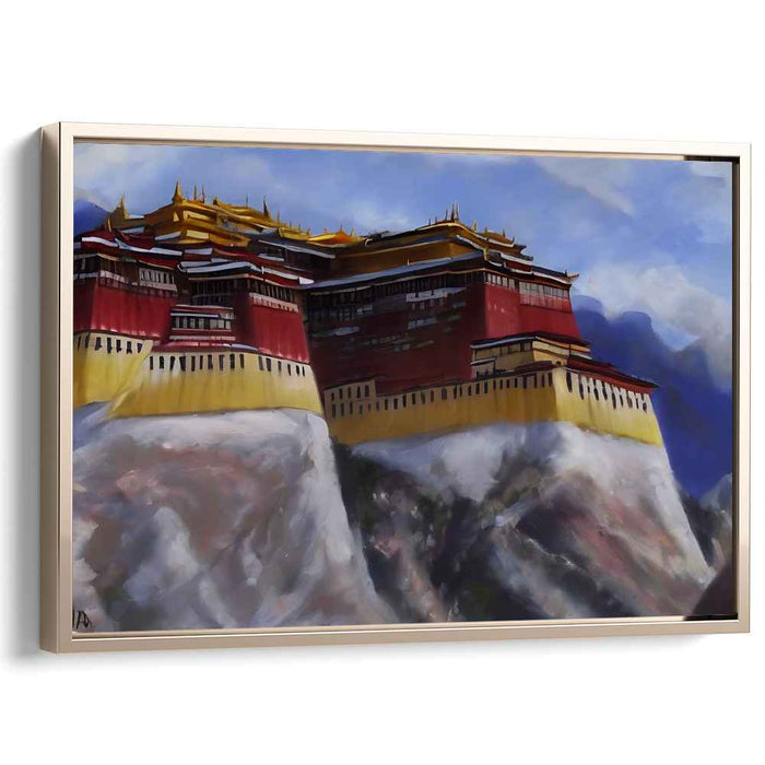 Peak's Tranquility: A Serene Mountain Retreat Canvas Art Print