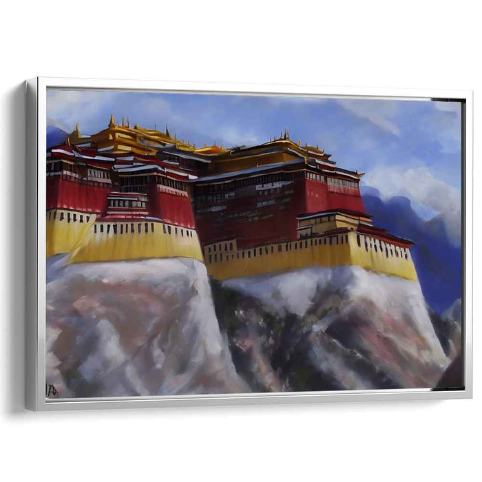 Peak's Tranquility: A Serene Mountain Retreat Canvas Art Print