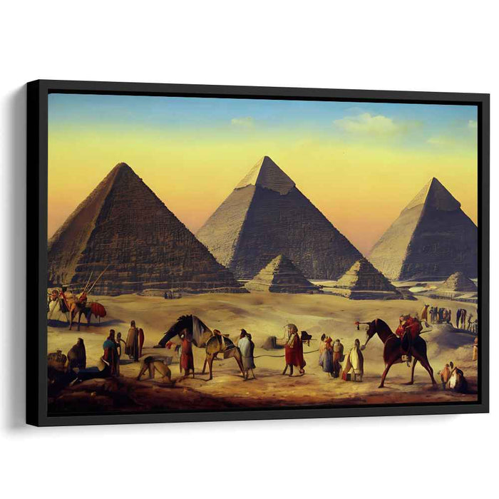 Sandstone Legacy: The Pyramids of Giza in Ancient Egypt Canvas Art Print