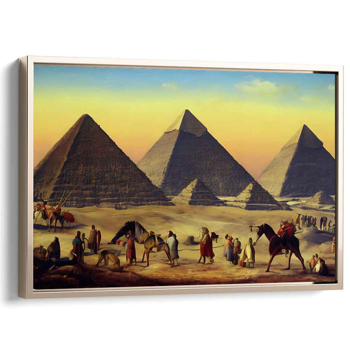 Sandstone Legacy: The Pyramids of Giza in Ancient Egypt Canvas Art Print