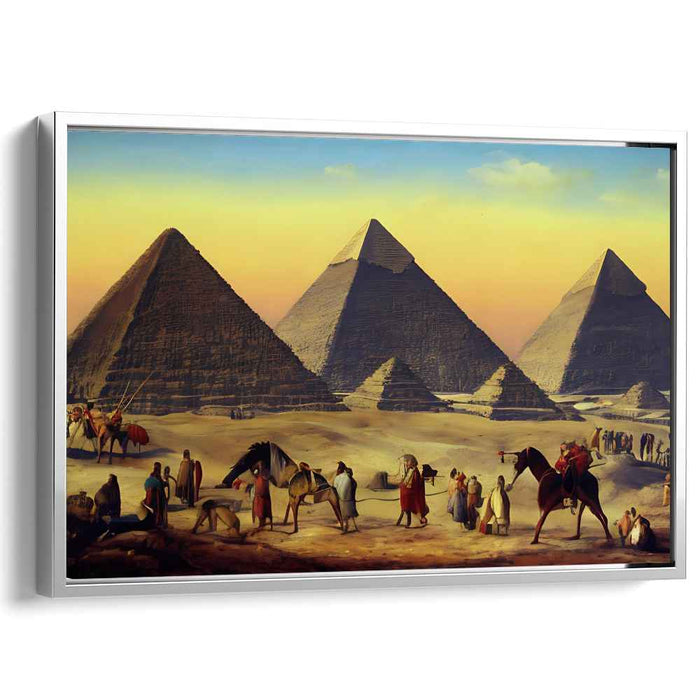 Sandstone Legacy: The Pyramids of Giza in Ancient Egypt Canvas Art Print