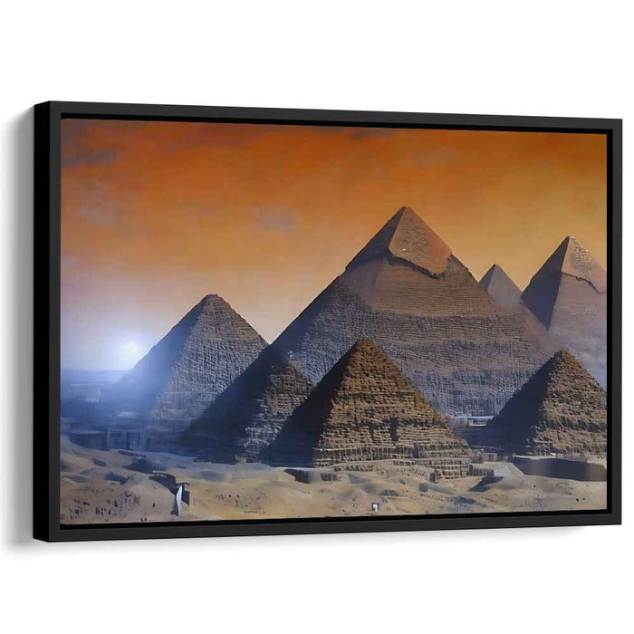 Mystic Dusk: Romantic Vision of the Pyramids at Giza Canvas Art