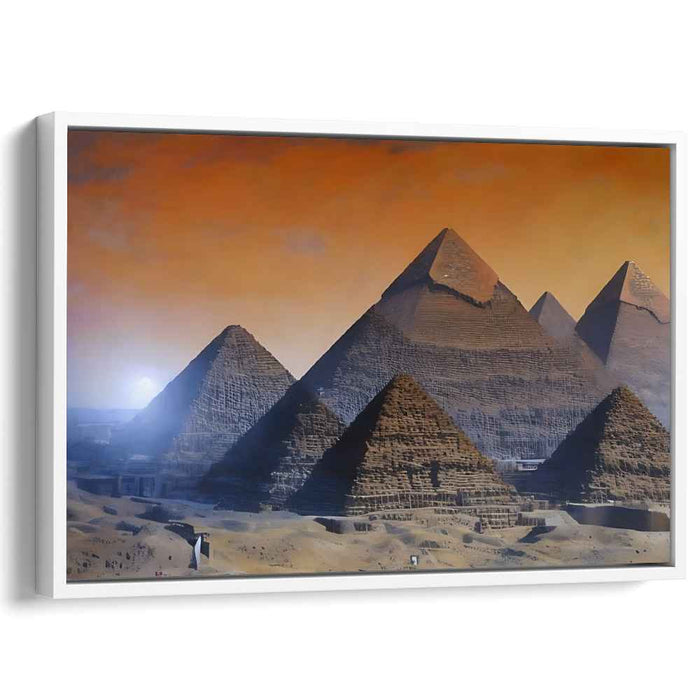 Mystic Dusk: Romantic Vision of the Pyramids at Giza Canvas Art