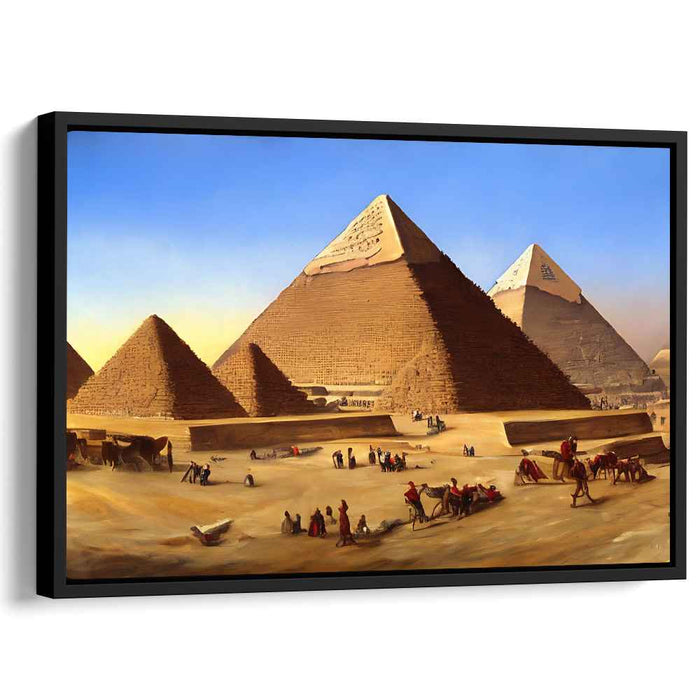 Timeless Sandscape: Realistic Historical Pyramids of Giza Canvas Art