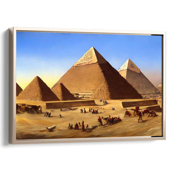 Timeless Sandscape: Realistic Historical Pyramids of Giza Canvas Art