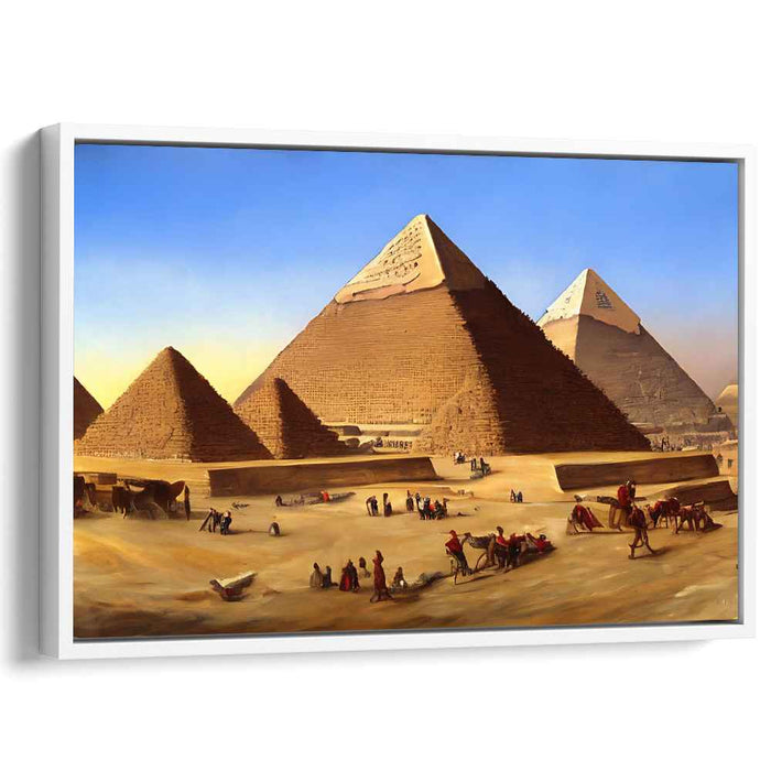 Timeless Sandscape: Realistic Historical Pyramids of Giza Canvas Art