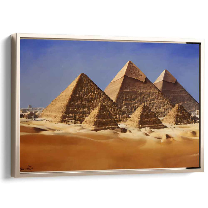 Timeless Secrets of Azure Skies: Ancient Wonders Under a Blue Sky Canvas Art Print