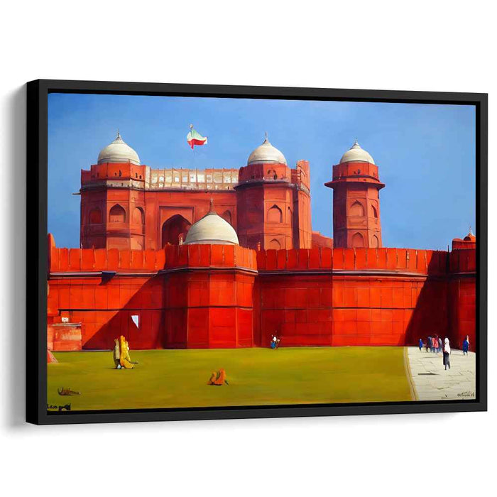 Stone Story Scrolls: Historical Architectural Canvas Art Print