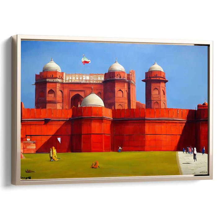 Stone Story Scrolls: Historical Architectural Canvas Art Print