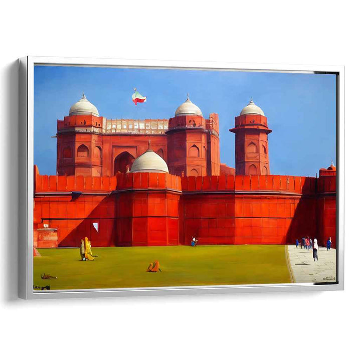 Stone Story Scrolls: Historical Architectural Canvas Art Print