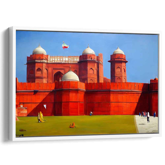 Stone Story Scrolls: Historical Architectural Canvas Art Print