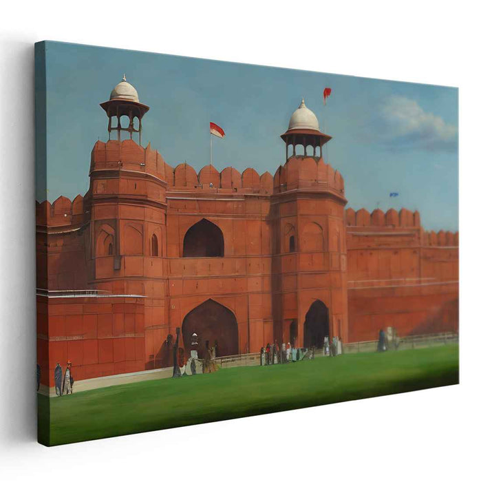 Urban Blueprint Illusion: Realistic Architectural Canvas Art Print