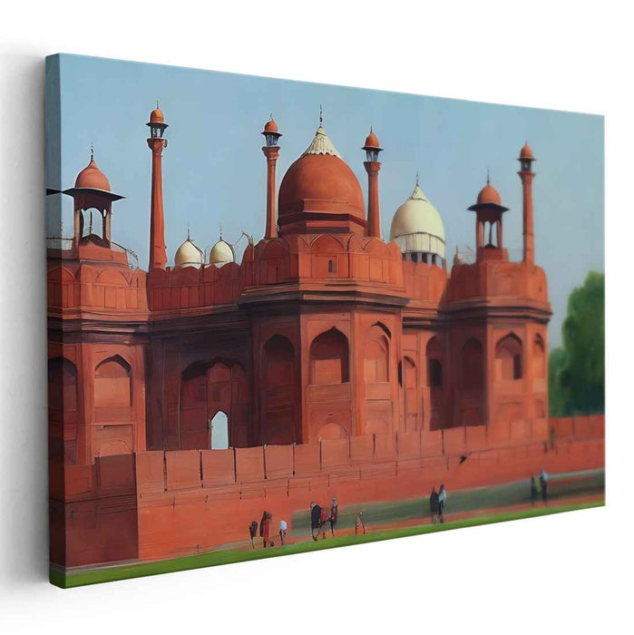 Sculpted Sands: Realistic Red Sandstone Monument Canvas Art Print